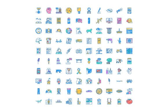 Collection of Diverse Doodle Symbols Cre