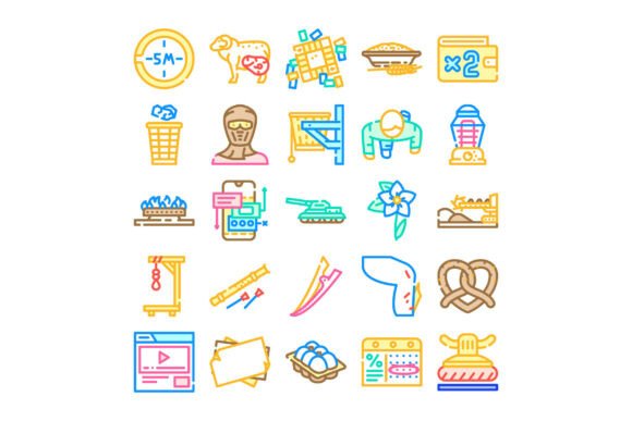 Collection of Diverse Icons Representing