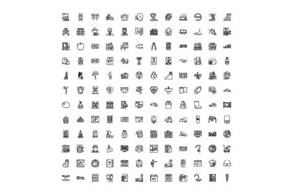 Collection of Diverse Line Icons for Man