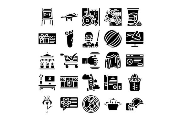 Collection of Glyph Icons Representing V: A Versatile Tool for Modern Design