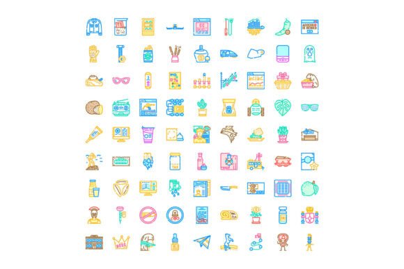 Collection of Linear, Colorful Icons Rep: Design Flexibility Meets Visual Clarity