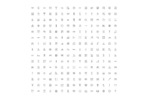 Conceptual Outline Icons Set for Web Des