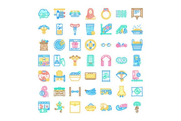 Diverse Collection of Colorful Outlined: A Versatile Tool for Visual Communication