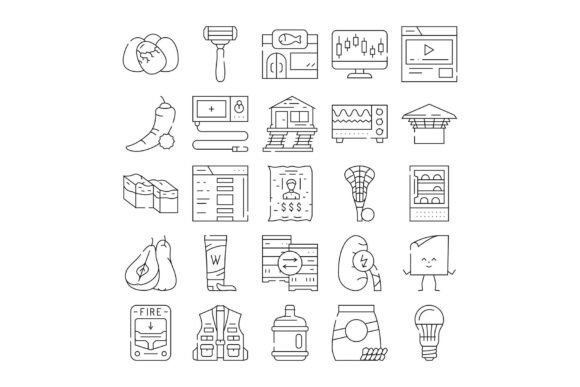 Diverse Line Icons Creating a Comprehens