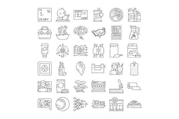 Diverse Line Icons Representing Food Sci: A Versatile Tool for Modern Design
