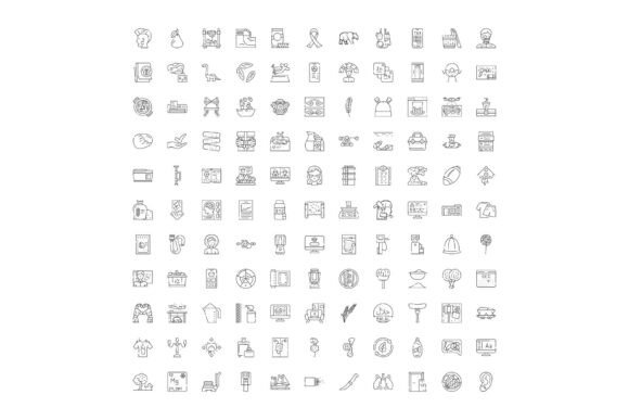 Diverse Line Icons Set Exploring Technol: Clean, Flexible Symbols for Real Work