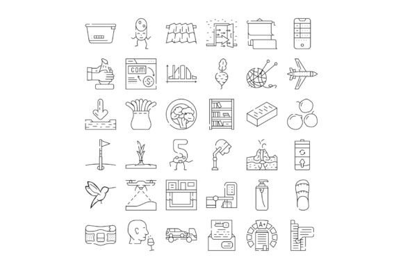 Diverse Linear Outline Icon Set Illustra