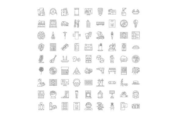 Diverse Outline Icons Collection Web App