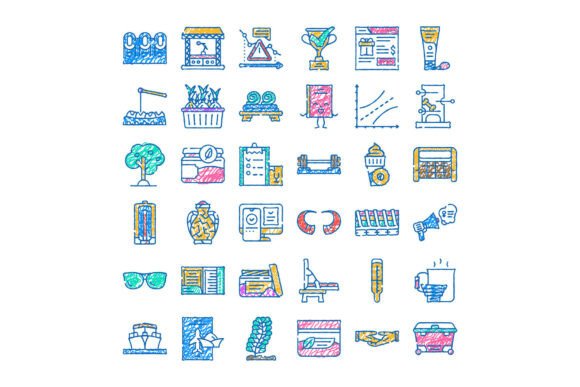 Hand Drawn Doodle Icons for Daily Life C