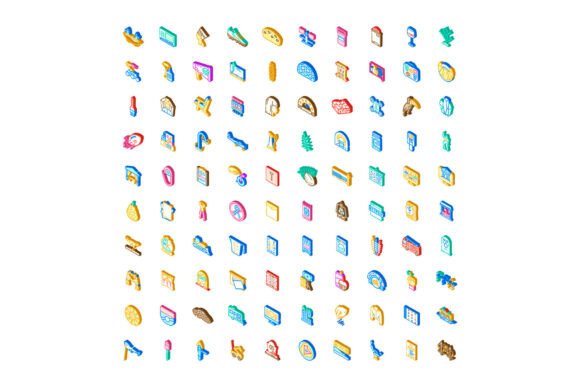 Isometric Icons Collection Different Obj