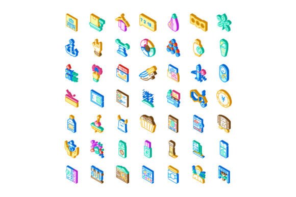 Isometric Icons Collection Illustrating: A Versatile Tool for Modern Design