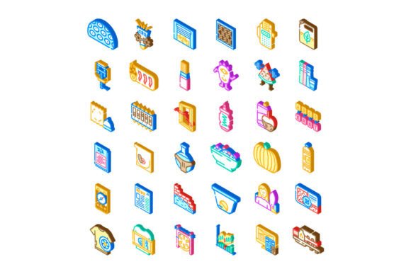 Isometric Icons Set for Various Concepts