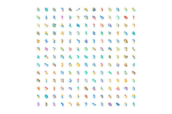 Isometric Icons Set Illustrating Diverse Everyday Objects