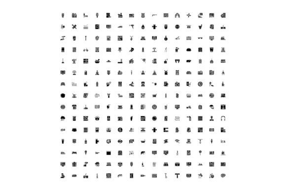 Large Collection Black Glyph Icons Vario