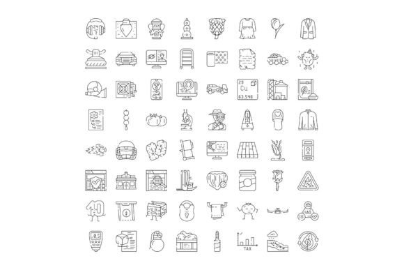 Line Icons Representing Various Business