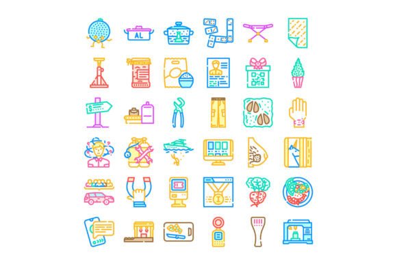 Line Icons Set Illustrating Various Concepts