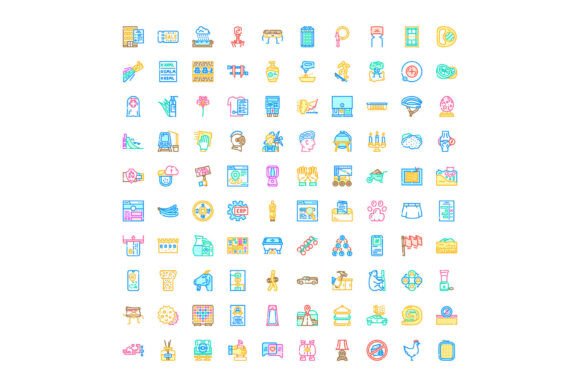 Outline Icon Set Illustrating Various Bu