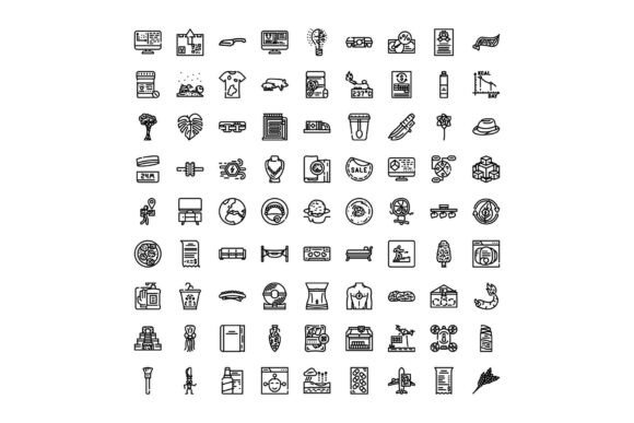 The Power of Simplicity: Exploring the Black Outline Icons Set of Various Objects