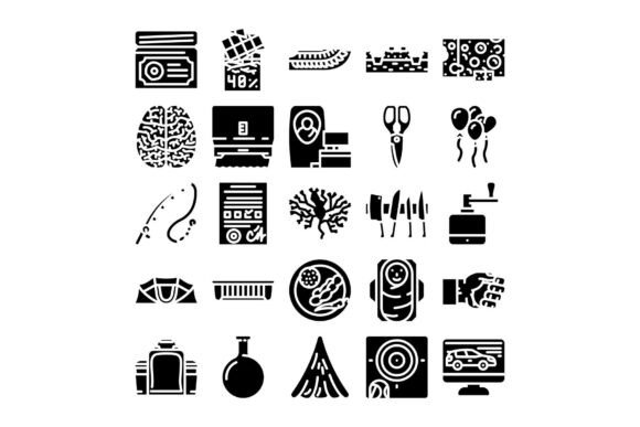 Various Glyphs Representing Diverse Concepts