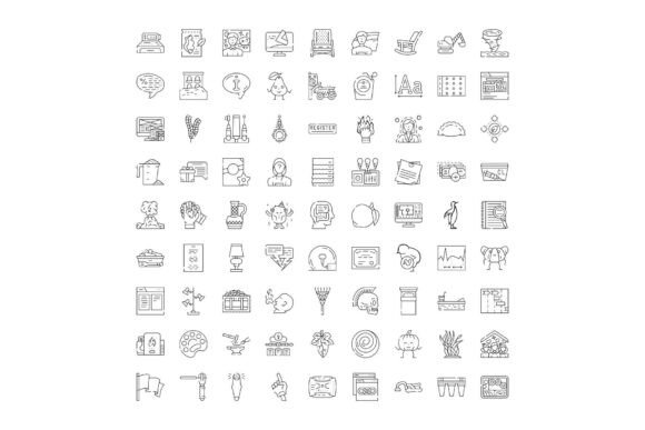 Various Line Icons Creating a Business A